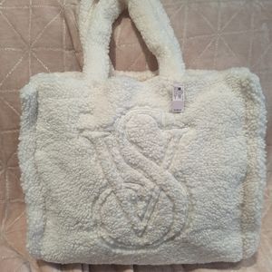 NWT Victoria's Secret faux Sherpa tote